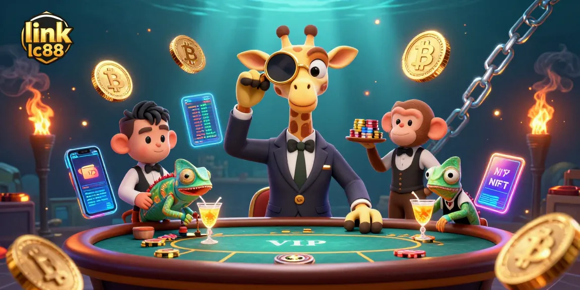 Experience winning strategies at link lc88 with a vibrant 3D casino scene featuring a giraffe and vibrant game elements.