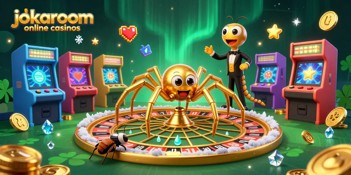 Experience the thrill of jokaroom online casinos with this vibrant casino scene featuring interactive game elements.