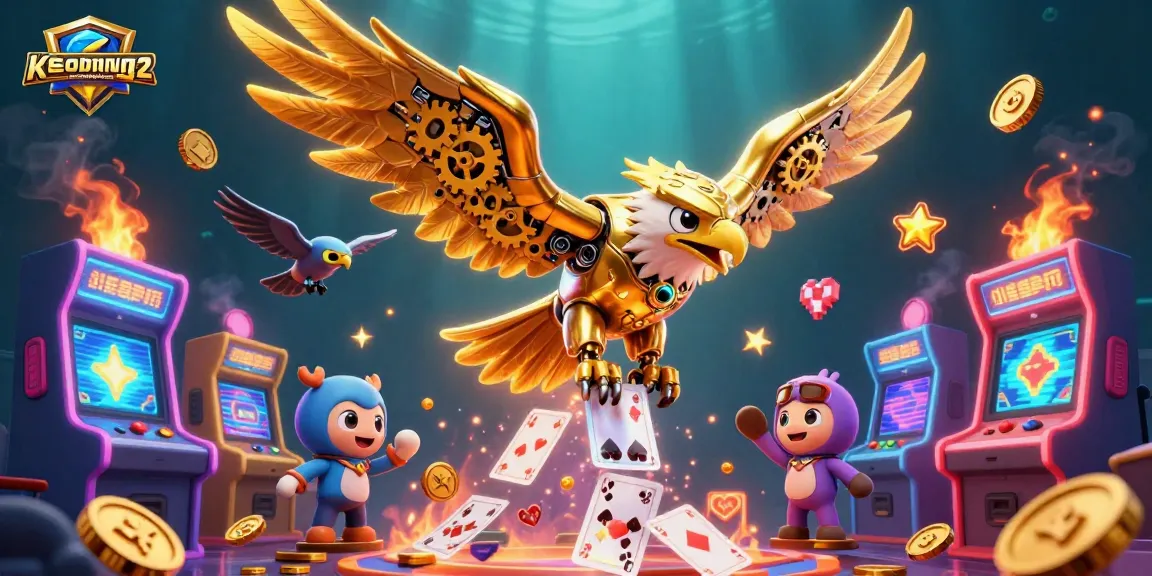 Engage in strategic betting insights with keobongdahomnay2 as the golden eagle dives through cascading cards.