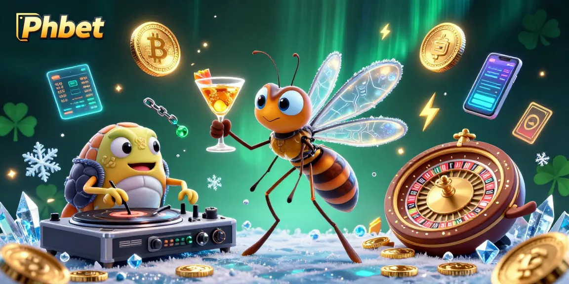Engage with Phbet's dynamic casino scene featuring exciting characters, crypto elements, and vibrant visuals.