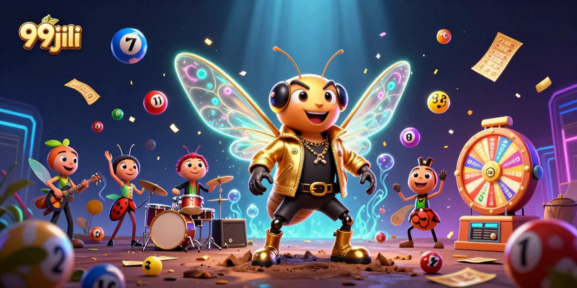 Experience the excitement of 99jili with vibrant lottery elements and animated characters.